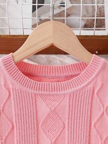 Sparklyn Tween Girl Fashionable Geometric Pattern Long Sleeve Knit Dress Girls Sweater Dress Pink Kids Dress Girls Pink Dress Girls Knit Dress Toddler Girl Sweater Dress Girls Dress Tween Dresses Fall Winter