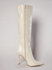 SHUZIA 女士迷人性感尖头细高跟靴 - 米色 - 查看 7