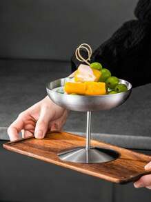 1pc Stainless Steel Ice Cream Cup, High Foot Ice Cream Cup, Pudding Mousse Fruit Salad Cup, For Home Kitchen Restaurant Hotel, Kitchen Supplies, Tableware Accessories