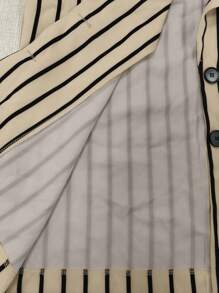 GlowEve Conjunto de chaleco y pantalones cortos con estampado de rayas y patchwork en la cintura