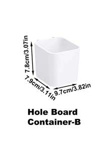 1Pc Nail Board With Hooks And Accessories, Wall Mounted Storage Shelves For Bedrooms, Bathrooms, And Study Rooms, Steel Plate Structural Panels, White Steel Plate Backup, HIPS Steel Plate For Dual Room Process Rooms And Vehicle Rooms, HIPS Nail Board Easy To Install, Bathroom Organizer