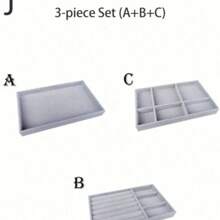 Jewelry Tray Organizer, Jewelry Necklace Earring Ring Display Storage Box, Stackable Jewelry Holder Case Makeup Cosmetic Organizer For Earrings Necklace Rings Bracelets Pendants Pearl