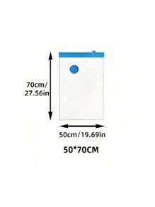 1PC Vacuum Compression Zipper Storage Bags,Storage Containers, Storage Bags.School Bag,Vacuum Compression Bag [Pump Not Included] For Clothes, Quilts, Cabinet,Dolls, Girls Toys Storage-Saves 80% Space, Travel Storage Bag (5 Sizes Available) Decorations Autumn Decor Festival Decor Room Decor Home Decor Fall Decor Bedroom Decor Christmas For Holiday Gift Giving - Blue and White - View 12