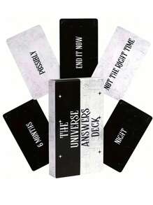 1 张宇宙答案神谕卡 - 适合 14 岁以上儿童的神秘棋盘游戏卡牌，收藏版 - 黑色 - 查看 1