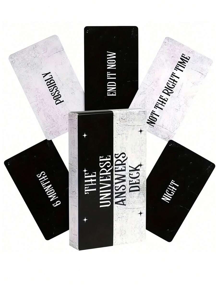 1 张宇宙答案神谕卡 - 适合 14 岁以上儿童的神秘棋盘游戏卡牌，收藏版 - 黑色 - 查看 1