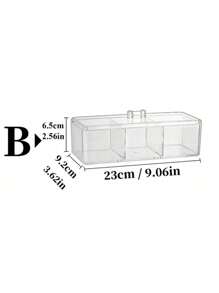 1 pièce Boîte de rangement pour sachets de thé avec couvercle, boîte de rangement à compartiments pour bureau, organisateur de tiroir, boîte de rangement en acrylique transparent, parfait pour les armoires de cuisine, les plans de travail et le rangement dans le garde-manger, idéal pour les capsules de café, les organisateurs de sachets de thé, le support pour sachets de thé, le rangement de sachets de thé, cadeau de fête, cadeau de Noël