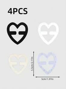 4 件套爱心形胸罩肩带夹，隐形防滑胸罩肩带扣身体护理，适用于旅行、运动、户外、腰带圣诞节节日礼物