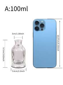 1pc 100/150/200/250ml Transparent Glass Sprout Vase - Flower Small Vase - Retro Style Decorative Small Vase - Country Wedding Decoration Mini Retro Vase - Family Dining Table Flower Decorat