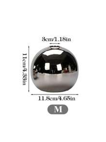 1 Peça Vaso Cerâmico Decoração Doméstica Artesanato, Vaso de Flor Arte Vaso Hidropônico Decoração Doméstica Presentes, Vaso Cerâmico Artesanato Pequena Bola Redonda Vaso Recipiente de Planta Copo Arranjo Floral Decoração Doméstica de Mesa (Prata) - Prata - Visão 12