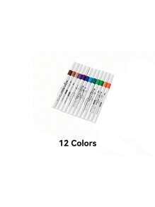 12/24/48/60 Colors Acrylic Paint Marker Pens, Suitable For Drawing And Art DIY Creation, Waterproof, Washable, Can Be Used For Painting On Fabric, Glass, Ceramic, Plastic And Most Surfaces,Paint Stationery For Art DIY Creation, Sketching, And Creating Beautiful Artworks In Offices, Schools, Students, Stationery, And School Supplies