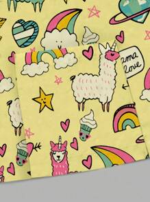 PopScrub Women All-Over Print Long Sleeve Uniform Jacket, Scrub Outerwear, Spring/Autumn - Yellow - View 6