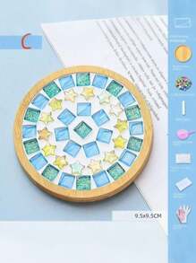 1set Diy Mosaic Coaster Material Kit For Parent-Child Activities, Girls' Toy, Handmade Diy Material