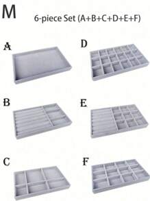 Jewelry Tray Organizer, Jewelry Necklace Earring Ring Display Storage Box, Stackable Jewelry Holder Case Makeup Cosmetic Organizer For Earrings Necklace Rings Bracelets Pendants Pearl