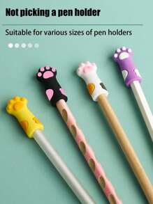 2件/5件/10件可爱猫爪形铅笔帽/卡通铅笔盒，硅胶保护套和铅笔帽，适合小学生、男孩和女孩返校