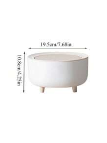 1 Stück weißer runder Pressemüllbehälter, Mülleimer mit Pressdeckel, Desktop-Aufbewahrungsbox und Aufbewahrungsbehälter, Schlafzimmer-Aufbewahrungsbox für Schule, Nachttisch, Aufbewahrungsbox mit großer Kapazität für Haarstyling-Accessoires, Stirnbänder, Haarklammern, hundersicherer weißer Mülleimer für Küche, Schlafzimmer, Badezimmer, Wohnzimmer, Büro, Schulanfang, Weihnachten - Weiss - Übersicht 12