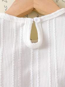 SHEIN Playful Pals 2pcs Baby Girls' White Textured Knit Long Sleeve Top And Pink Corduroy Skirt Set, Cute And Sweet Outfit For Toddlers Pink Bow Baby Dress Babygirl Skirt Sets 2pcs Set Toddler Girls Cute Vintage Style Baby Girl Skirt Set Toddler Girl Clothes With Bows Fall Winter