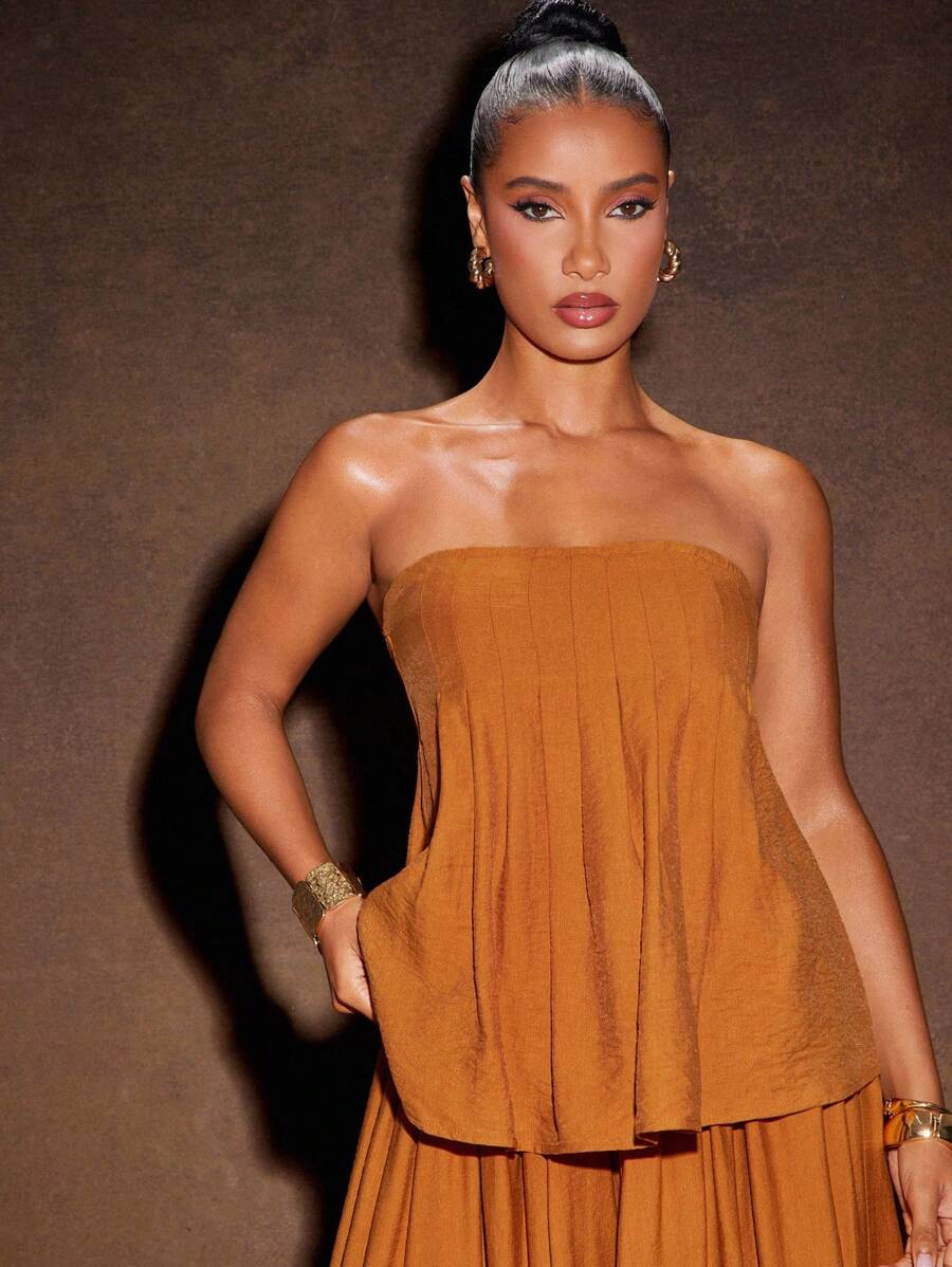 Hauture 女士时尚宽松休闲纯色抹胸上衣