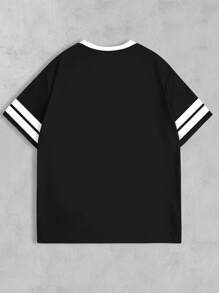 Manfinity Dauomo American Simple Casual Street Sense Retro Polka Dot Number Combination Letters Sports College Style Men's T-Shirt - Multicolor - View 2