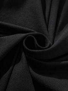 SHEIN Manfinity Dauomo 休闲时尚印花百搭夏季圆领短袖男士T恤 - 黑色 - 查看 6