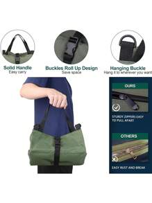 1pc Heavy-Duty Roll-Up Tool Bag - Oxford Fabric Organizer, Suitable For Mechanics, Electricians, Carpenters, Etc. -, Portable, Stylish Industrial Gear With Multiple Compartments, Tool Storage Organizer