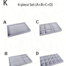 Jewelry Tray Organizer, Jewelry Necklace Earring Ring Display Storage Box, Stackable Jewelry Holder Case Makeup Cosmetic Organizer For Earrings Necklace Rings Bracelets Pendants Pearl