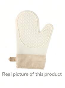 1 Găng tay lò vi sóng chống bỏng, Găng tay nướng bếp chịu nhiệt, Găng tay lò nướng silicon chống chịu - Nhà bếp gia đình, Đồ dùng nhà bếp chống trượt, Quà tặng nấu ăn ngày lễ thân thiện cho việc sắp xếp nhà bếp và gia đình - trắng - Xem 4