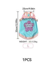 1pc New Korean INS Style Pet Vest For Dogs And Cats, Ice Silk Blend, Suitable For Teddy, Poodle, Yorkie, Etc. - Blue - View 16