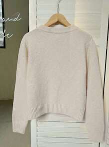 Franclia Women Elegant Simple Versatile Cardigan Fall Winter Cloth For Women - Beige - View 2