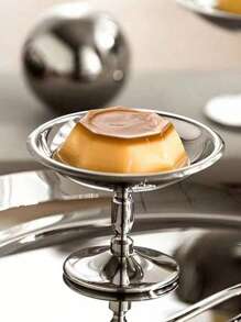 1 件装甜点盘不锈钢冰淇淋杯，高杯碗下午茶布丁甜点杯可爱盘子烛台