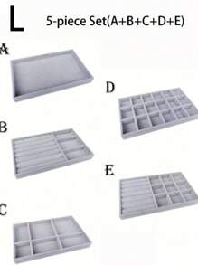 Jewelry Tray Organizer, Jewelry Necklace Earring Ring Display Storage Box, Stackable Jewelry Holder Case Makeup Cosmetic Organizer For Earrings Necklace Rings Bracelets Pendants Pearl