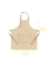 1 件装厨房防水防油围裙，带口袋围裙，涤纶防污厨房围裙，适用于家庭、餐厅、工艺、花园、烧烤、学校、咖啡馆的烹饪围裙，男女通用围裙（卡其色）圣诞节节日礼物 - 卡其色 - 查看 8