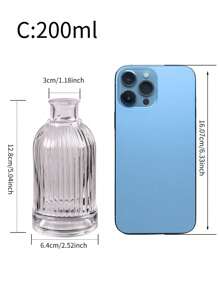 1pc 100/150/200/250ml Transparent Glass Sprout Vase - Flower Small Vase - Retro Style Decorative Small Vase - Country Wedding Decoration Mini Retro Vase - Family Dining Table Flower Decorat