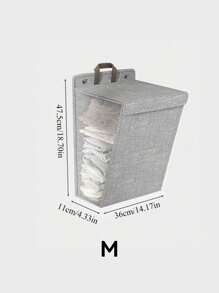 1Pc Laundry Basket With Lid, Storage Containes, Large Capacity Foldable Slim Dirty Clothes Hamper With Handles, Hanging Wall Laundry Bag For Bedroom, Bathroom, Dorm, Living Room Laundry Room,Multi-Functional Organizer(Gray) Christmas For Holiday Gift Giving