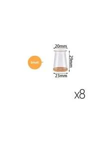 4/8/16/24 件圆形椅腿地板保护垫 - 消除地板噪音，防止刮擦，滑动顺畅 - 耐用的硅胶结构，柔软的毛毡垫可轻柔接触地板，保护地板、桌椅腿 - 橘色 - 查看 14