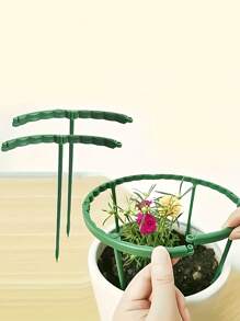 8 件套，塑料植物支撑环，适用于温室花园，半圆形固定杆，适用于室内花卉和攀缘植物，灵活可调节的盆景工具，易于调节高度