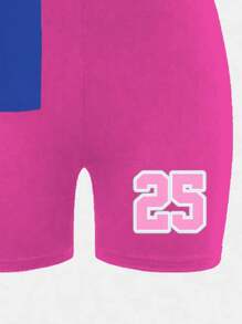 Tween Girls Casual Minimalist Short Sleeve Loose T-Shirt And Leggings 2 Pieces Set, Suitable For Summer - Multicolor - View 7