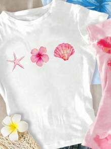 3 件套 Tween 女童修身休闲舒适圆领紧身长袖 T 恤，适合夏季 - 彩色 - 查看 3