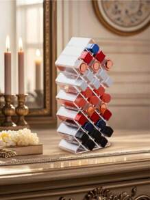 1 件口红收纳盒，透明化妆品收纳盒，带 28 个槽，台面梳妆台和办公桌收纳盒，送给妈妈、同学、老师、女士和女孩的礼物，装饰品，礼品 - 白色 - 查看 4