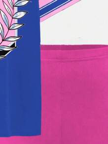 Tween Girls Casual Minimalist Short Sleeve Loose T-Shirt And Leggings 2 Pieces Set, Suitable For Summer - Multicolor - View 6