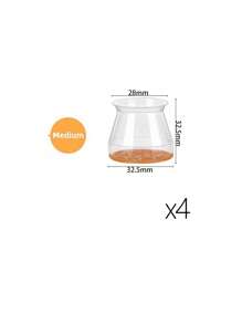 4/8/16/24 件圆形椅腿地板保护垫 - 消除地板噪音，防止刮擦，滑动顺畅 - 耐用的硅胶结构，柔软的毛毡垫可轻柔接触地板，保护地板、桌椅腿 - 橘色 - 查看 8