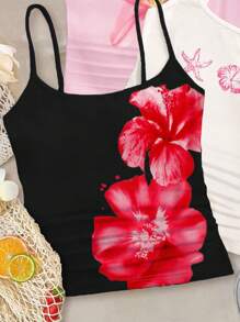 3pcs/Set Tween Girl Slim Fit Casual Sporty Camisole Basic Top - White - View 3