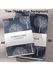 SHEIN 264 页，亚麻布精装 B6/A6 笔记本，配有 100gsm 优质纸张、内袋、粗花、生命之树返校 - 彩色 - 查看 18