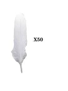 30/50/100pcs  White-Color Natural Feathers, Versatile For Wedding And Party Decorations - White - View 7