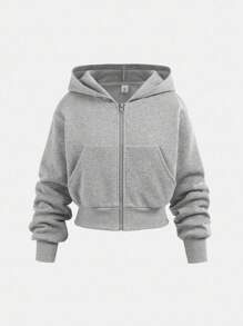 SHEIN Girlism 3pcs/Set Teen Girl Basic Minimalist Cropped Sweatshirt & Leggings & Tank Top Clothes, Casual, Sportswear, Loungewear, Back To School, Fall Concert Outfit Winter - Multicolor - View 10