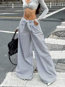 Coolane Women's Fall/Summer Back To School Office Wear Streetwear Going Out Vintage Graphics Striped Baggy Low Rise Pants - Multicolor - View 6