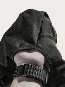 SuitURBody بدلة بنطلون أنثوية بحزام غير متماثل شفاف للكتف، لاغشاء الخصر ذات طراز كاجوال بسيط ومريح للنساء - الأسود - مشاهدة 7