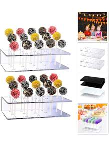 SHEIN 1 件透明亚克力蛋糕架、甜点展示架、生日派对聚会桌装饰、圣诞节