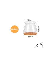 4/8/16/24 件圆形椅腿地板保护垫 - 消除地板噪音，防止刮擦，滑动顺畅 - 耐用的硅胶结构，柔软的毛毡垫可轻柔接触地板，保护地板、桌椅腿 - 橘色 - 查看 16