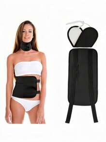 2pcs/Set Reusable Castor Oil Compress Kits, Waist And Neck Protect And Abdominal Support Suit,With Adjustable Elastic Shoulder Straps, Machine Washable