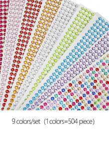 4536 Pieces 6mm Colorful Bling Rhinestone Sticker Sheet Gem Diamond Self Adhesive For Scrapbooking Embellishments And DIY Crafts,Wedding,Decor(9 Colors) - Multicolor - View 5